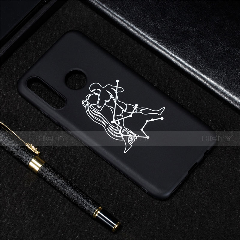 Funda Silicona Gel Goma Constelacion Carcasa S12 para Huawei Nova 4e Negro