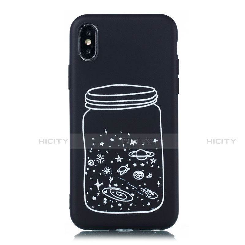 Funda Silicona Gel Goma Estrellado Carcasa para Apple iPhone Xs Blanco