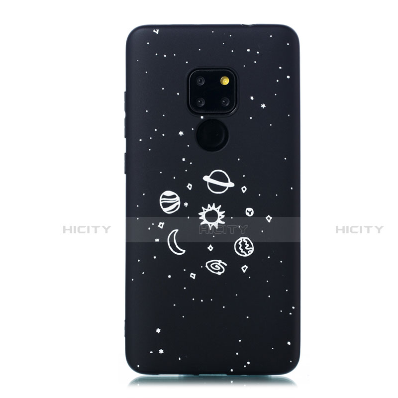 Funda Silicona Gel Goma Estrellado Carcasa para Huawei Mate 20 Negro