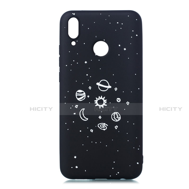 Funda Silicona Gel Goma Estrellado Carcasa para Huawei Y9 (2019) Negro