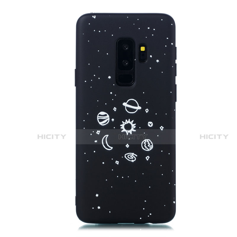 Funda Silicona Gel Goma Estrellado Carcasa para Samsung Galaxy S9 Plus Negro