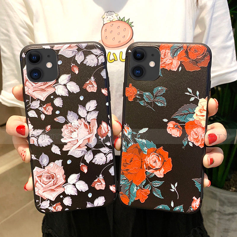 Funda Silicona Gel Goma Flores Carcasa H02 para Apple iPhone 11