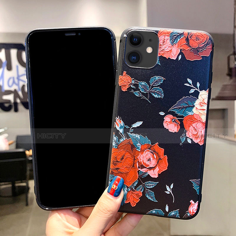 Funda Silicona Gel Goma Flores Carcasa H02 para Apple iPhone 11