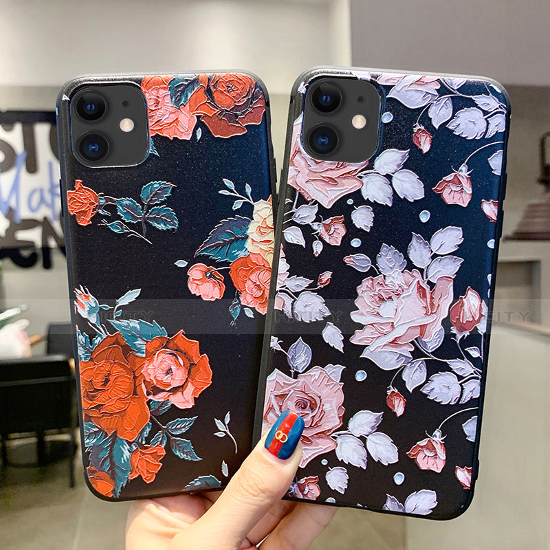 Funda Silicona Gel Goma Flores Carcasa H02 para Apple iPhone 11