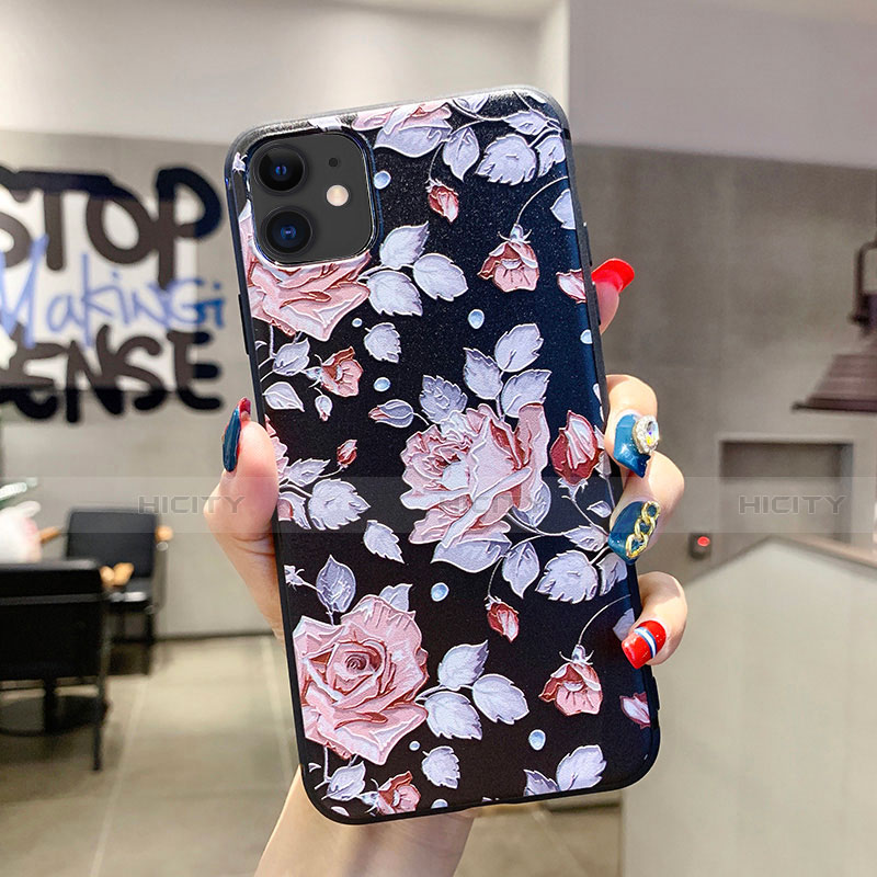 Funda Silicona Gel Goma Flores Carcasa H02 para Apple iPhone 11