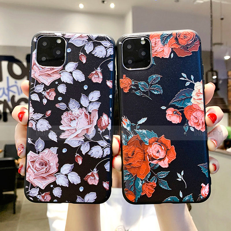 Funda Silicona Gel Goma Flores Carcasa H02 para Apple iPhone 11 Pro Max