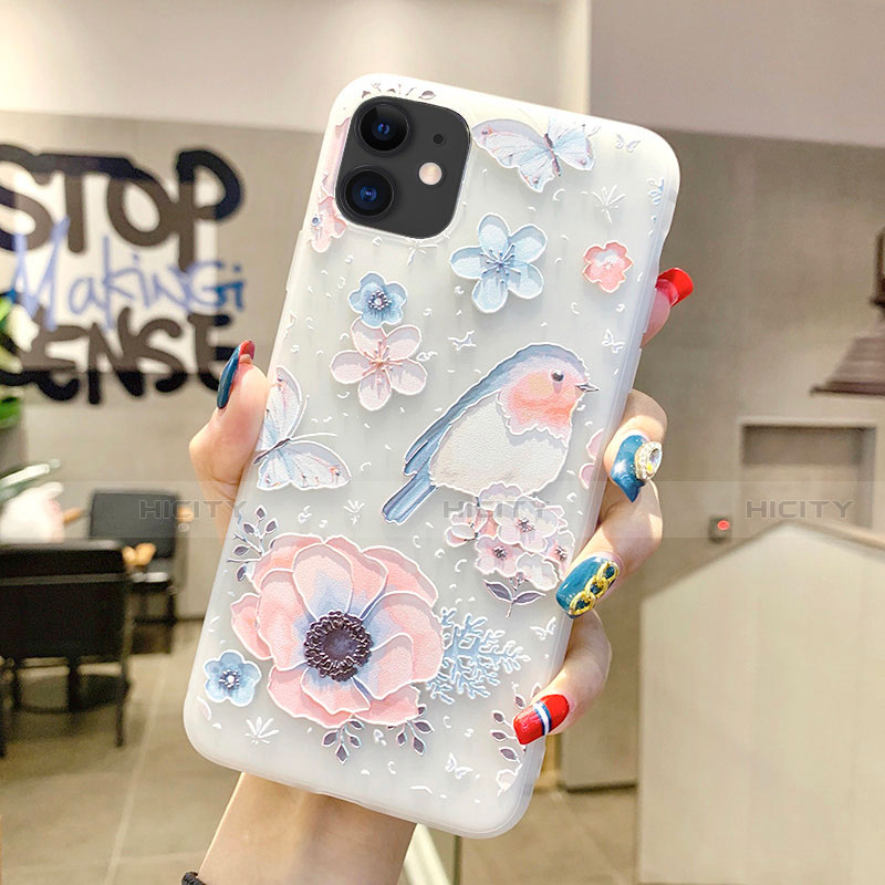 Funda Silicona Gel Goma Flores Carcasa H03 para Apple iPhone 11