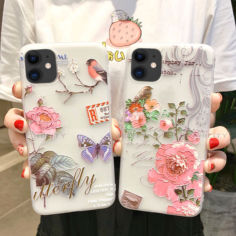 Funda Silicona Gel Goma Flores Carcasa H06 para Apple iPhone 11