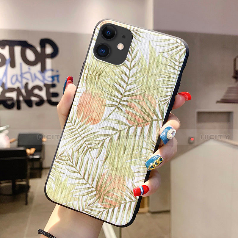 Funda Silicona Gel Goma Flores Carcasa H09 para Apple iPhone 11 Oro