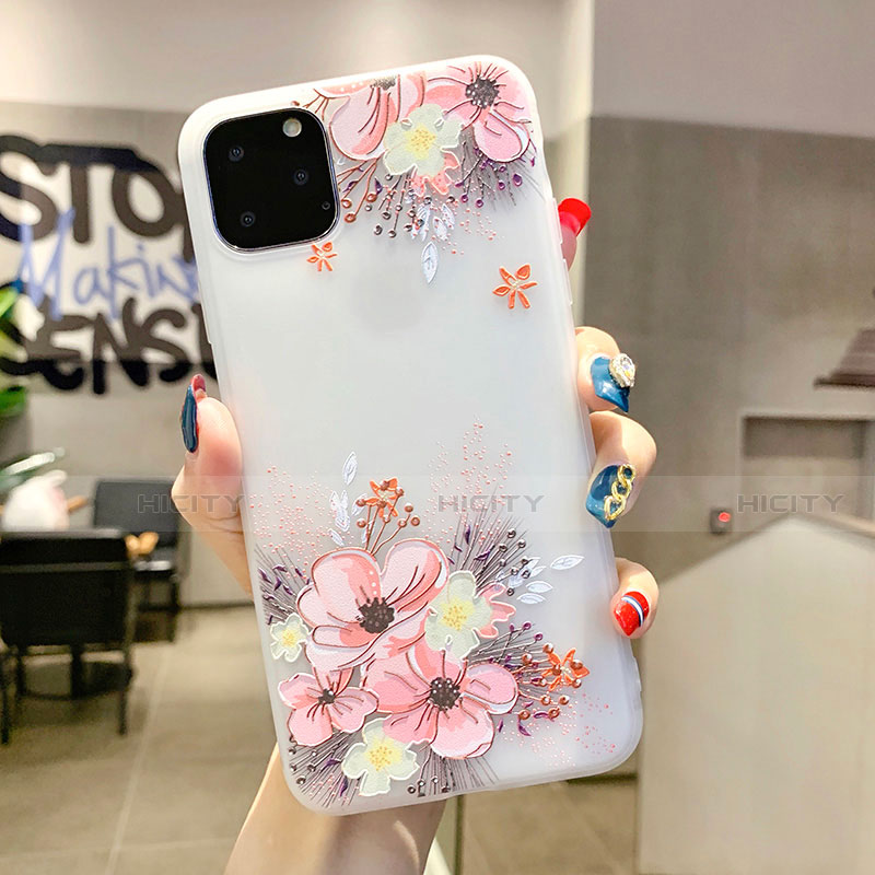 Funda Silicona Gel Goma Flores Carcasa H11 para Apple iPhone 11 Pro Rosa