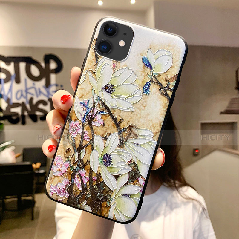 Funda Silicona Gel Goma Flores Carcasa H12 para Apple iPhone 11