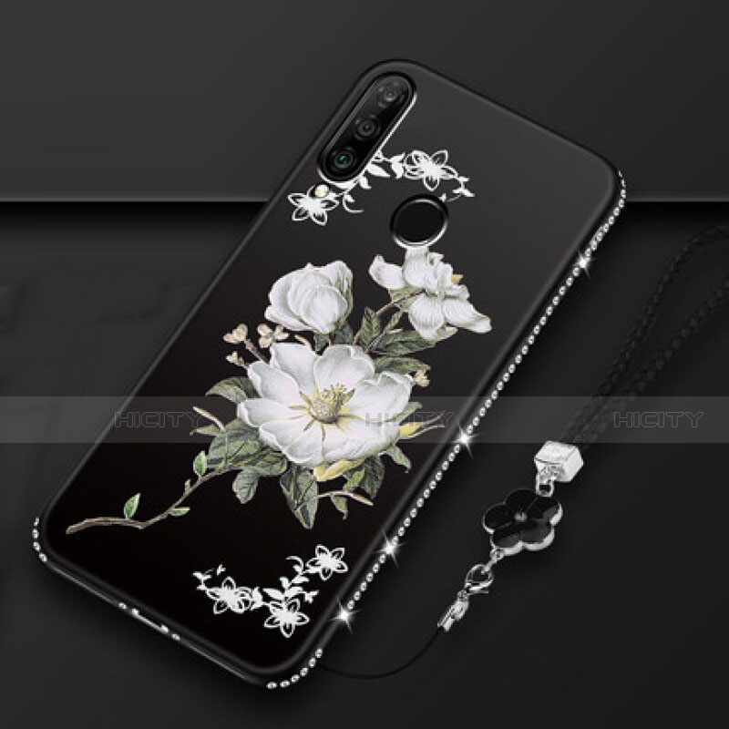 Funda Silicona Gel Goma Flores Carcasa K01 para Huawei P30 Lite New Edition Negro