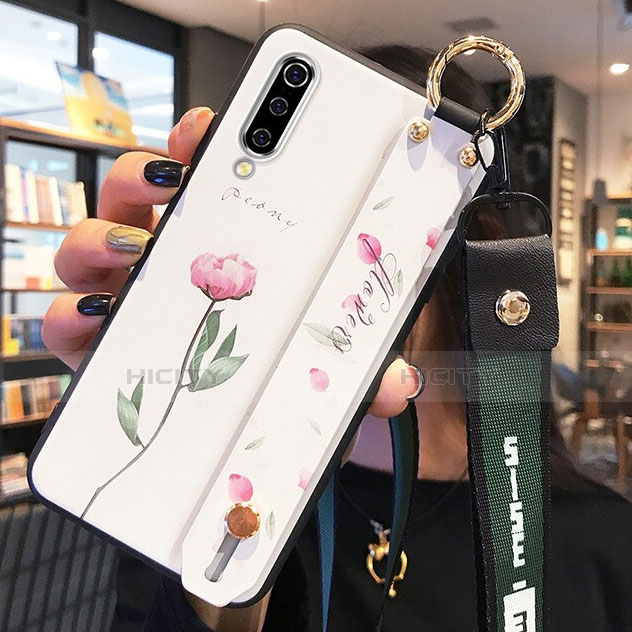 Funda Silicona Gel Goma Flores Carcasa K02 para Xiaomi Mi A3 Rosa