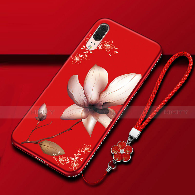 Funda Silicona Gel Goma Flores Carcasa K03 para Huawei P20