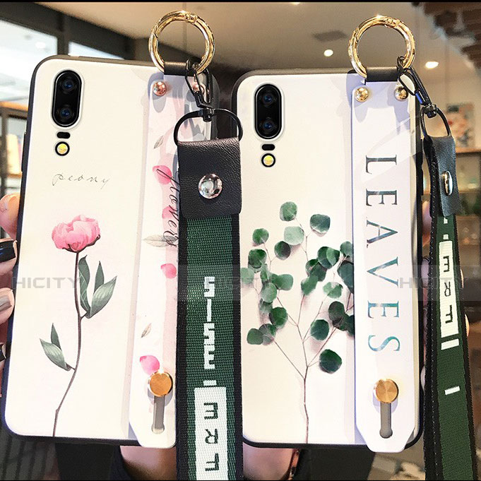 Funda Silicona Gel Goma Flores Carcasa P01 para Huawei P20