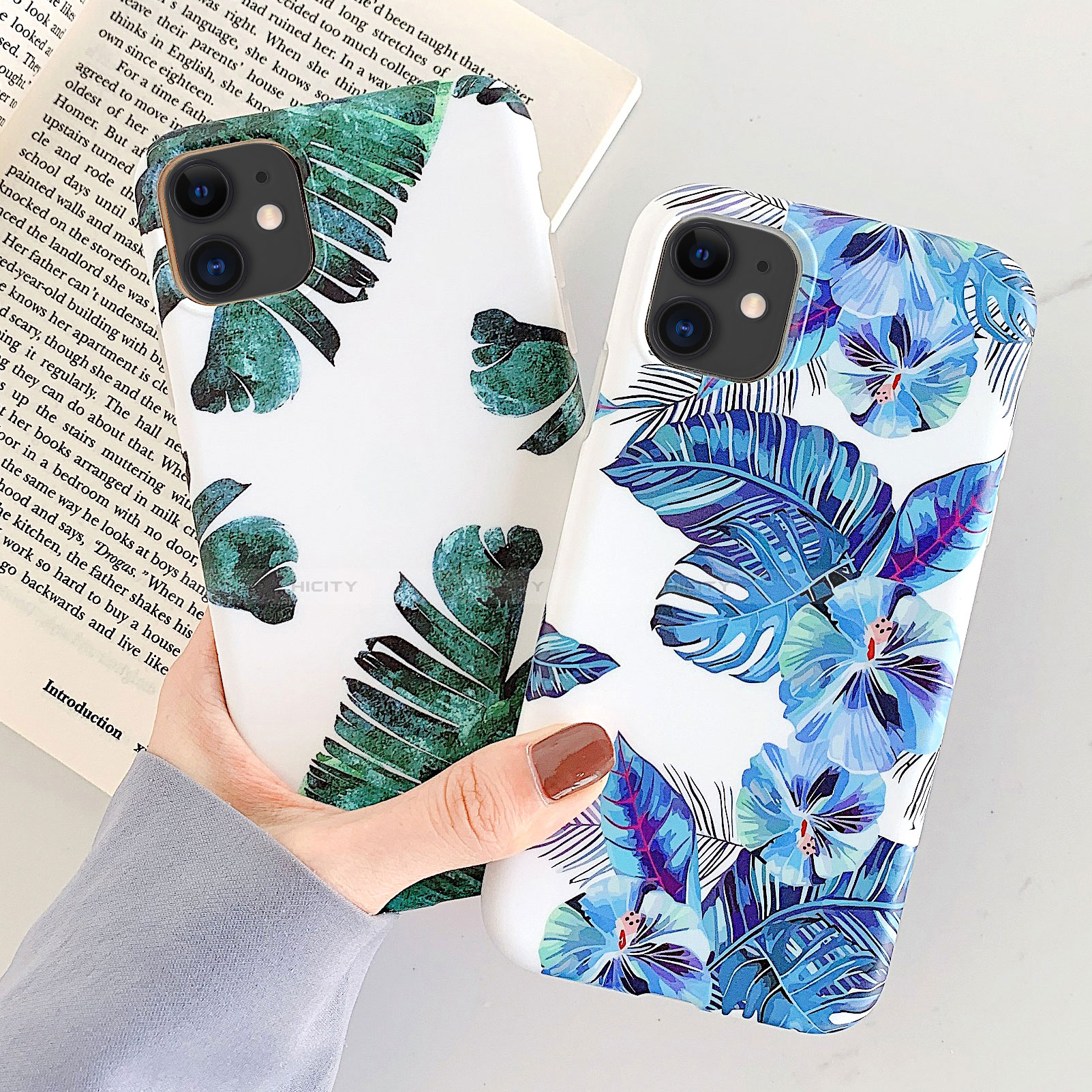 Funda Silicona Gel Goma Flores Carcasa para Apple iPhone 11