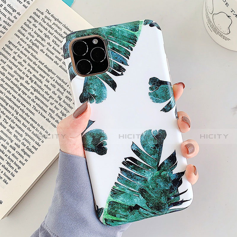 Funda Silicona Gel Goma Flores Carcasa para Apple iPhone 11 Pro Max Blanco