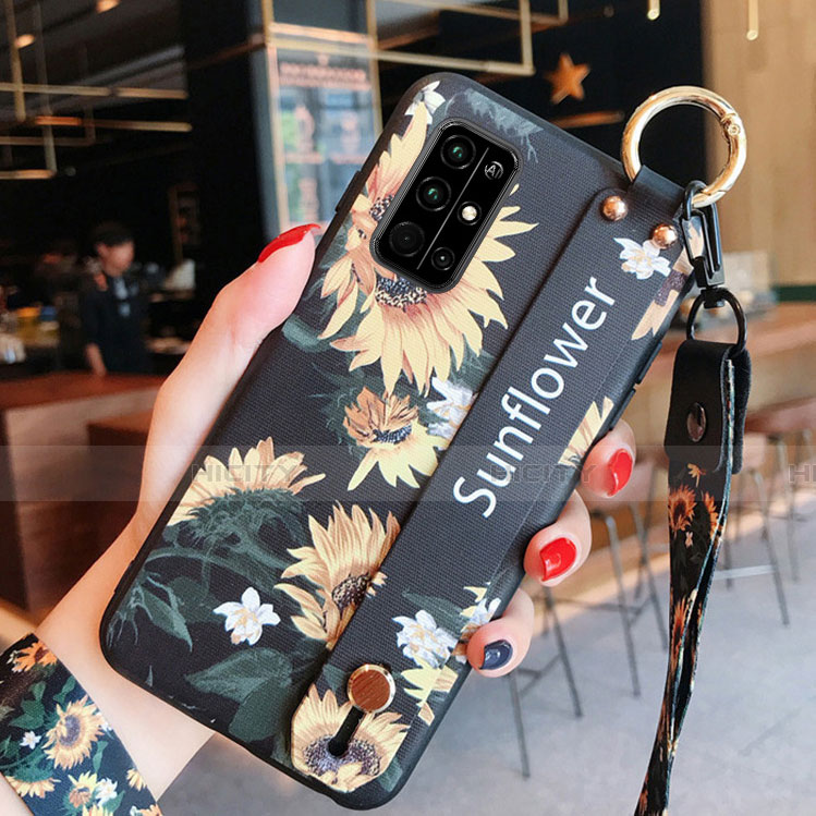 Funda Silicona Gel Goma Flores Carcasa para Huawei Honor 30S