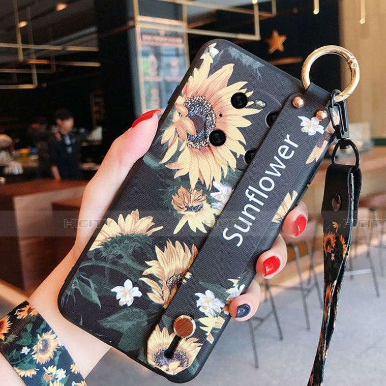 Funda Silicona Gel Goma Flores Carcasa para Huawei Mate 40 Amarillo