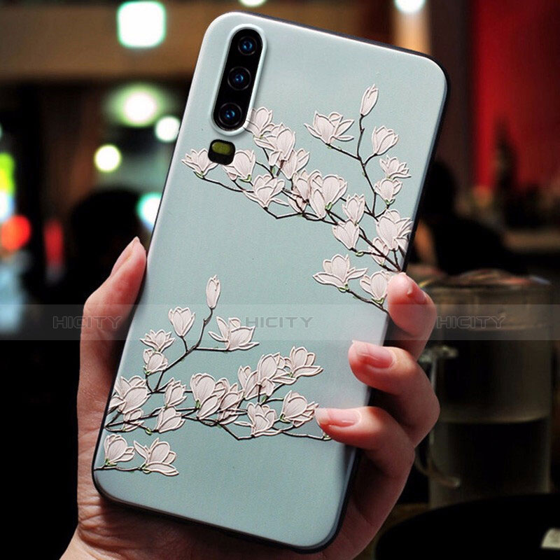 Funda Silicona Gel Goma Flores Carcasa para Huawei P30