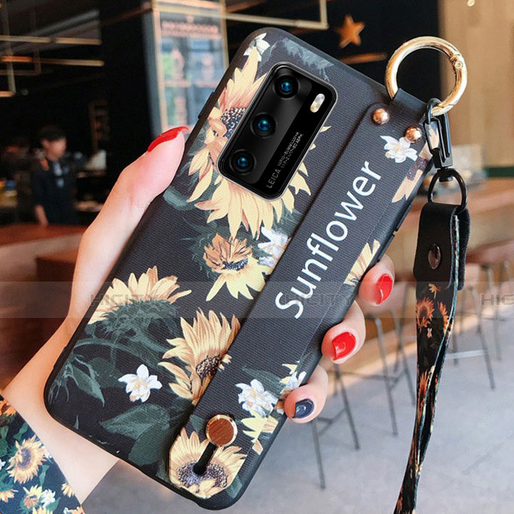 Funda Silicona Gel Goma Flores Carcasa para Huawei P40