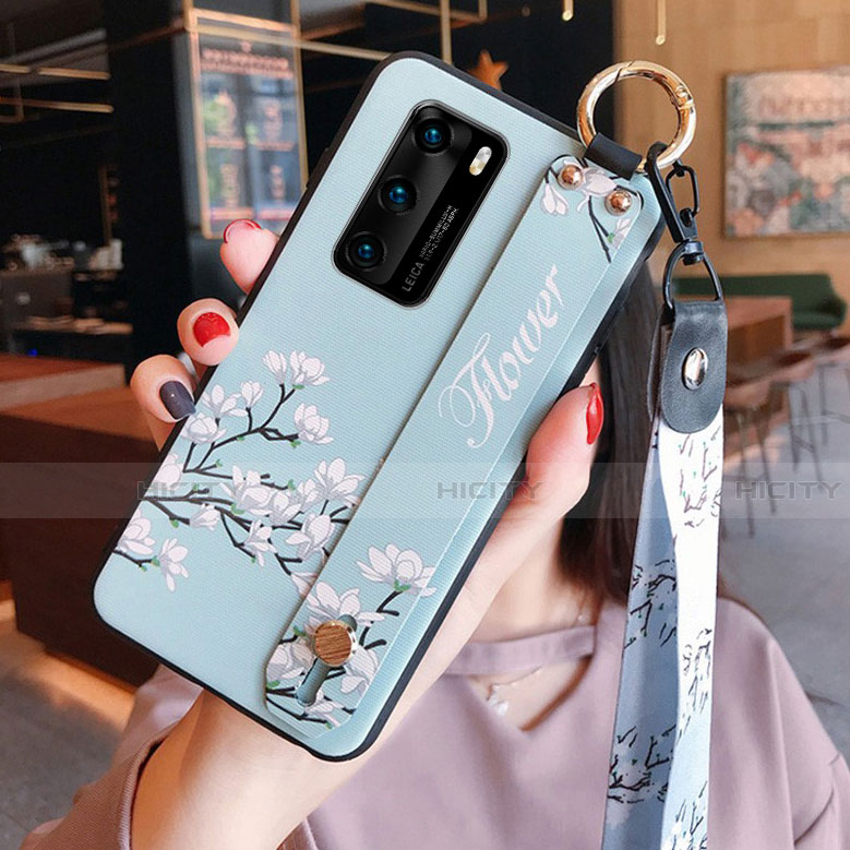 Funda Silicona Gel Goma Flores Carcasa para Huawei P40