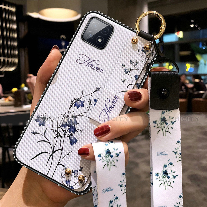 Funda Silicona Gel Goma Flores Carcasa para Oppo A73 5G