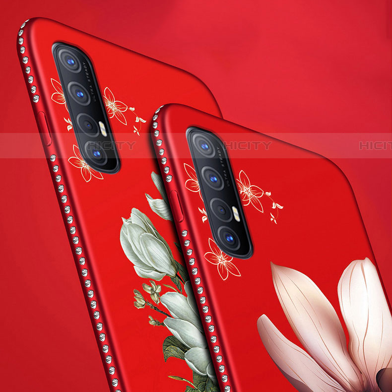 Funda Silicona Gel Goma Flores Carcasa para Oppo Find X2 Neo