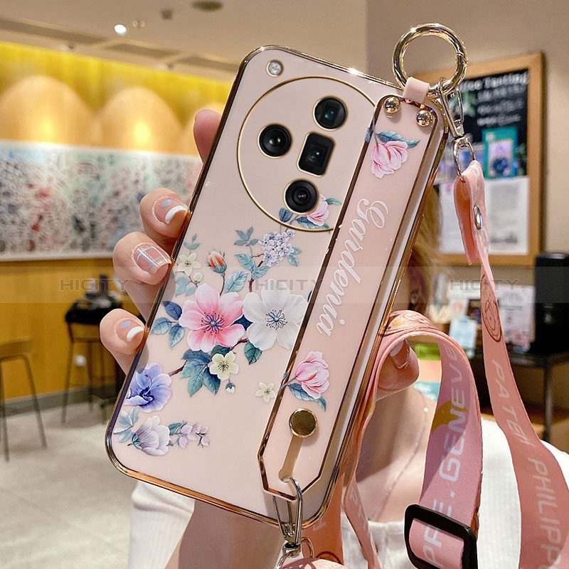 Funda Silicona Gel Goma Flores Carcasa para Oppo Find X7 5G