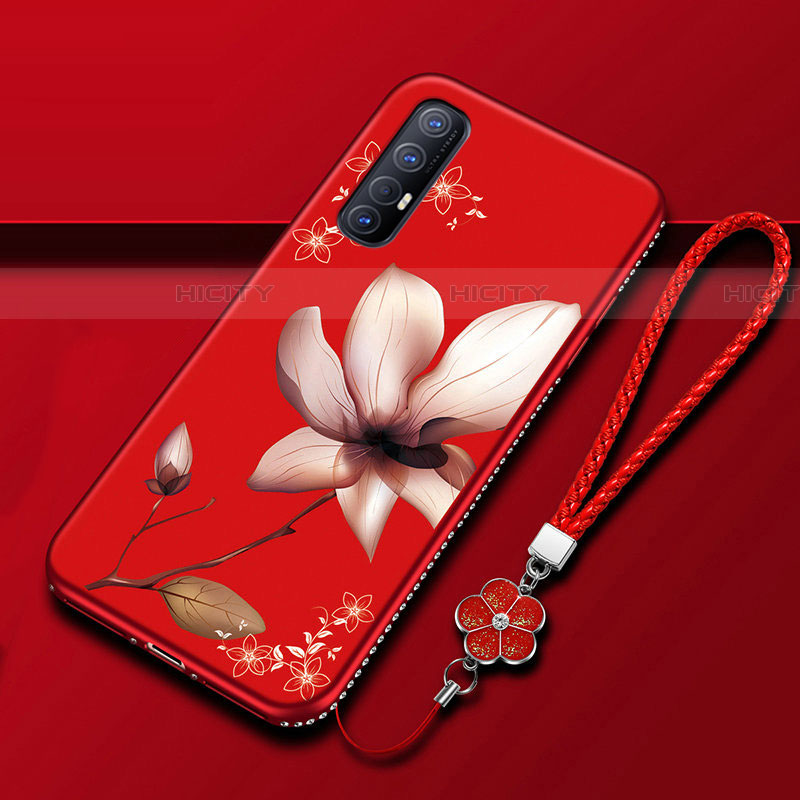 Funda Silicona Gel Goma Flores Carcasa para Oppo Reno3 Pro