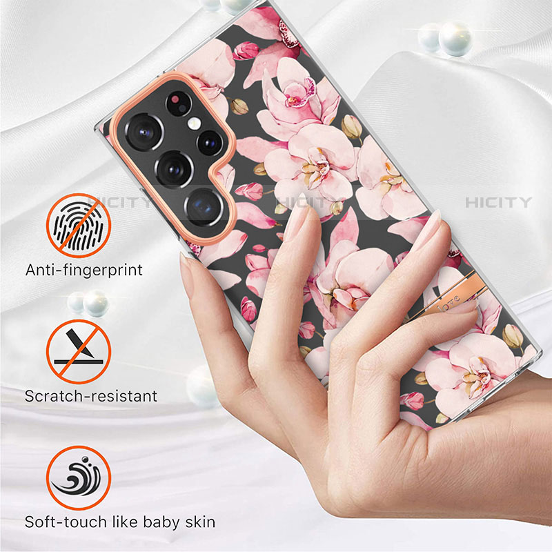 Funda Silicona Gel Goma Flores Carcasa para Samsung Galaxy S21 Ultra 5G