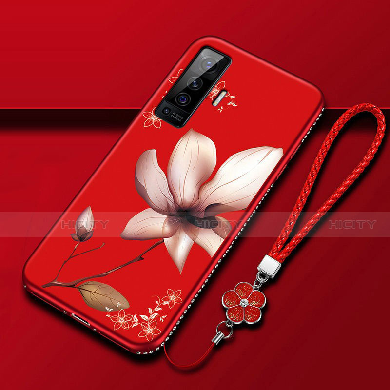 Funda Silicona Gel Goma Flores Carcasa para Vivo X50 5G