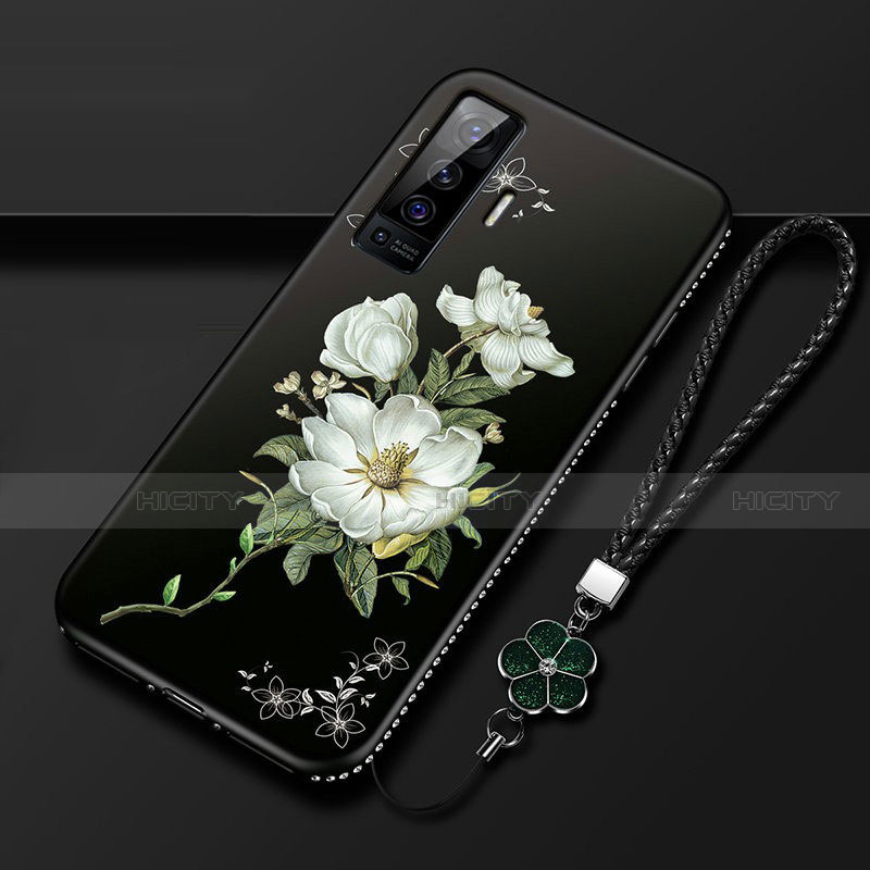 Funda Silicona Gel Goma Flores Carcasa para Vivo X50 5G