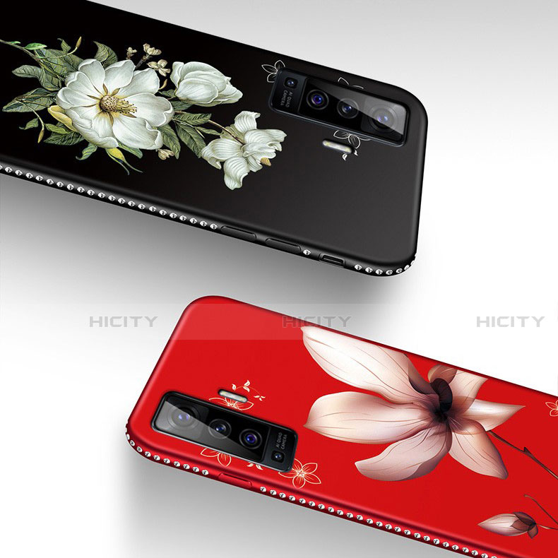 Funda Silicona Gel Goma Flores Carcasa para Vivo X50 5G