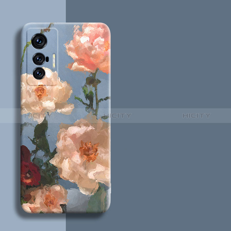 Funda Silicona Gel Goma Flores Carcasa para Vivo X70t