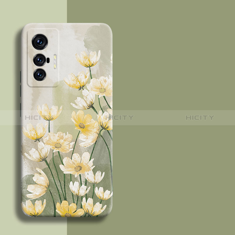 Funda Silicona Gel Goma Flores Carcasa para Vivo X70t