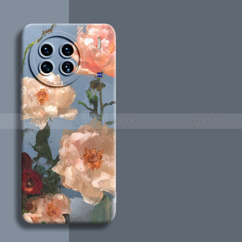 Funda Silicona Gel Goma Flores Carcasa para Vivo X90 5G