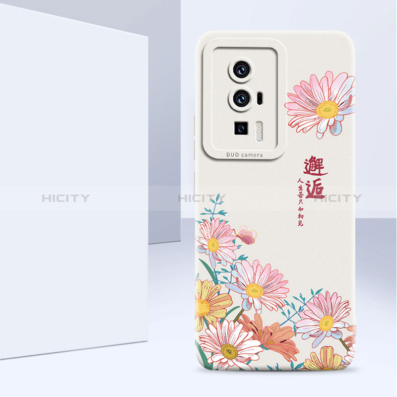 Funda Silicona Gel Goma Flores Carcasa para Xiaomi Poco F5 Pro 5G