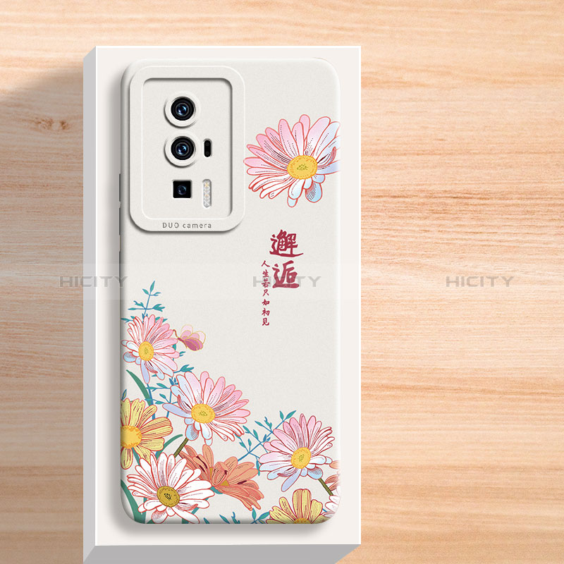 Funda Silicona Gel Goma Flores Carcasa para Xiaomi Redmi K60 5G