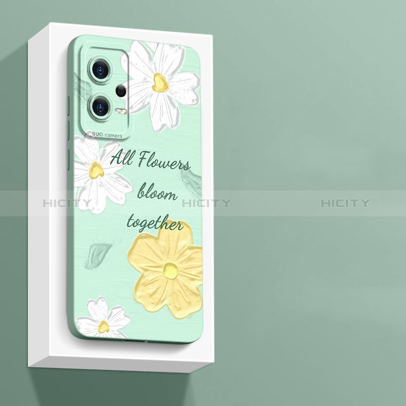 Funda Silicona Gel Goma Flores Carcasa para Xiaomi Redmi Note 12 Pro 5G