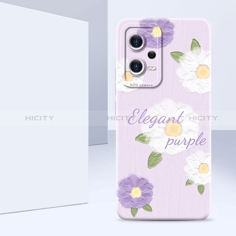 Funda Silicona Gel Goma Flores Carcasa para Xiaomi Redmi Note 12 Pro 5G