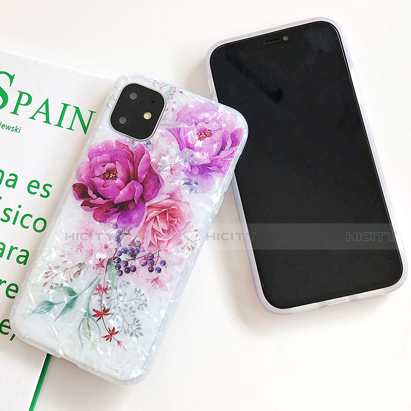 Funda Silicona Gel Goma Flores Carcasa S01 para Apple iPhone 11