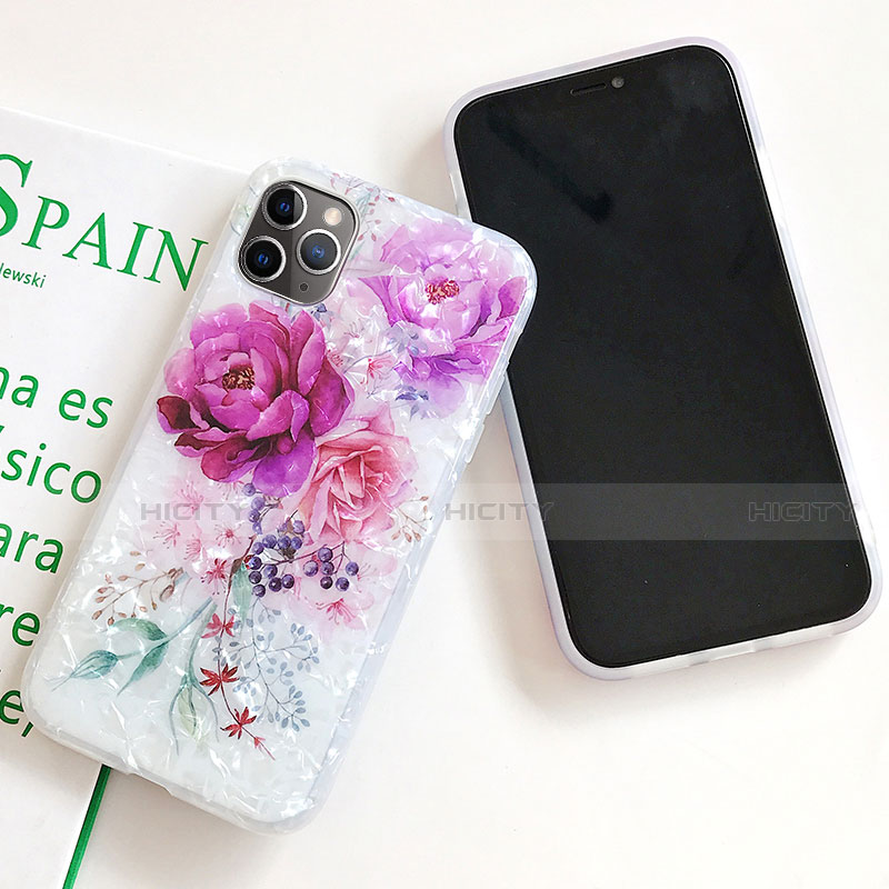 Funda Silicona Gel Goma Flores Carcasa S01 para Apple iPhone 11 Pro