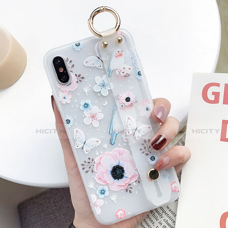 Funda Silicona Gel Goma Flores Carcasa S01 para Apple iPhone Xs