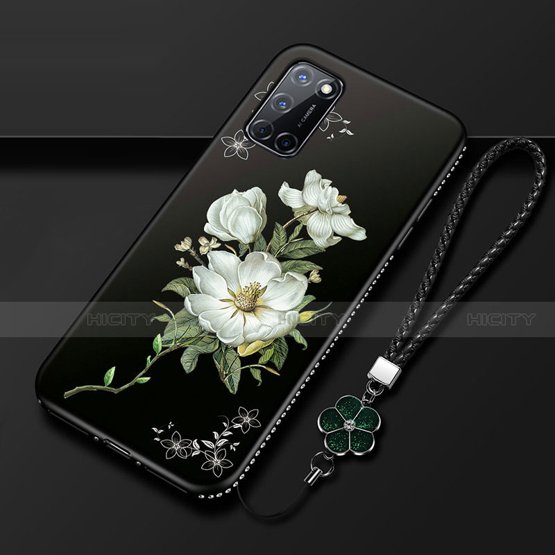 Funda Silicona Gel Goma Flores Carcasa S01 para Oppo A52