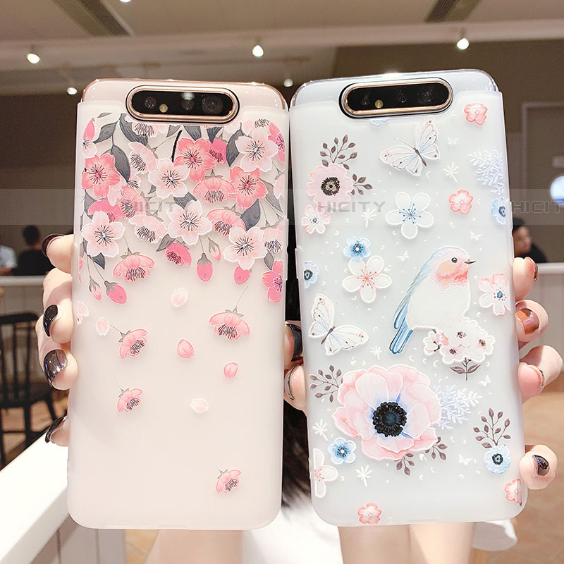 Funda Silicona Gel Goma Flores Carcasa S01 para Samsung Galaxy A90 4G