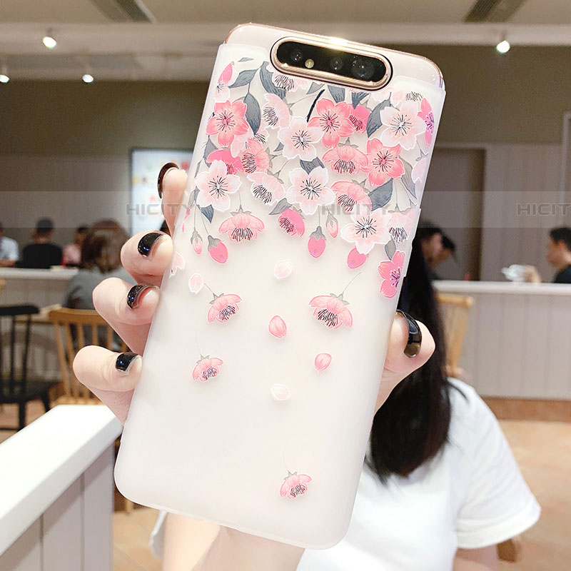 Funda Silicona Gel Goma Flores Carcasa S01 para Samsung Galaxy A90 4G