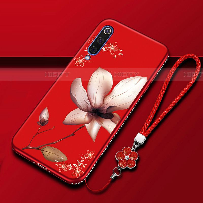 Funda Silicona Gel Goma Flores Carcasa S01 para Samsung Galaxy A90 5G Rojo Rosa