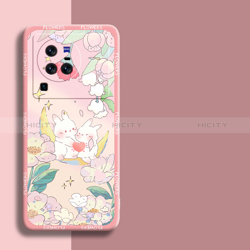 Funda Silicona Gel Goma Flores Carcasa S01 para Vivo X80 Pro 5G