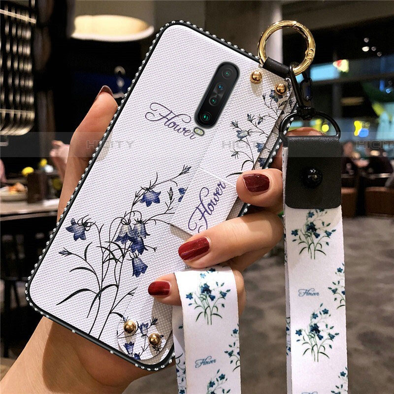 Funda Silicona Gel Goma Flores Carcasa S01 para Xiaomi Poco X2 Blanco